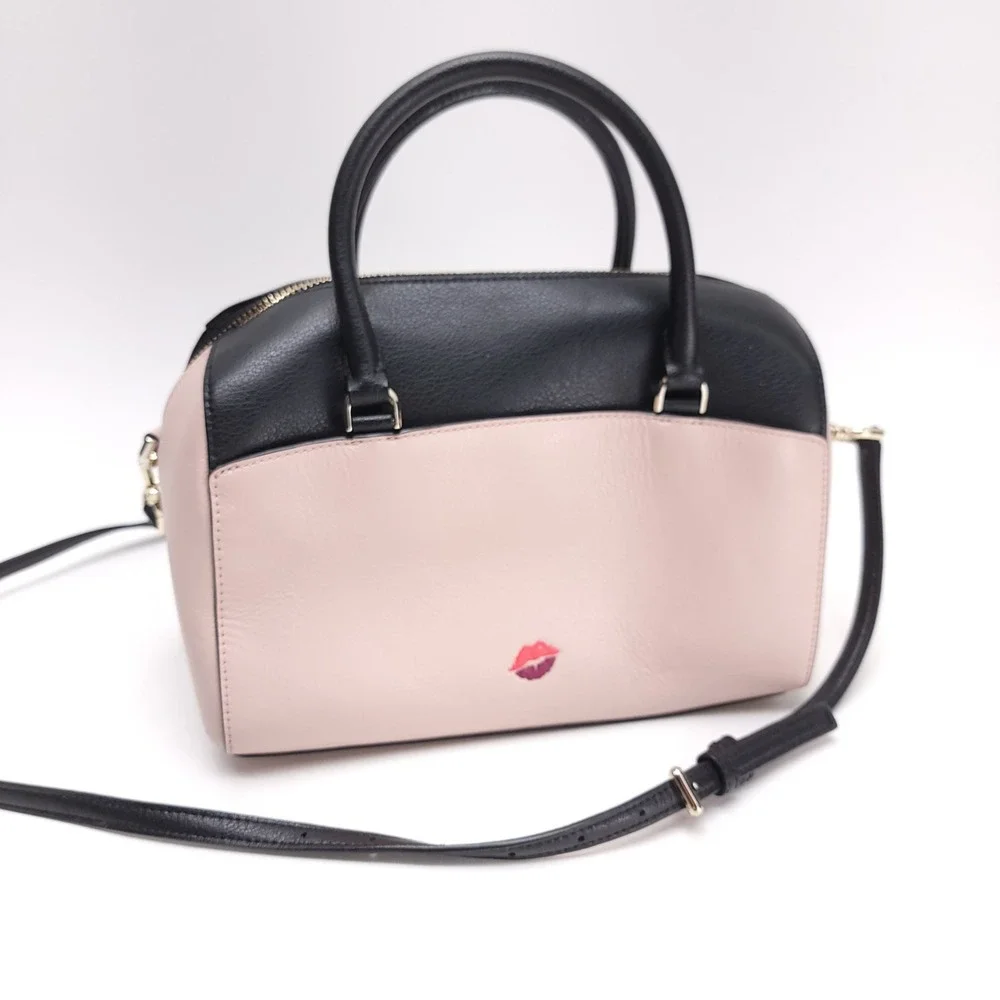 Kate Spade Disney Minnie Mouse Satchel‎ Crossbody Bag Black Pink Leather K4760